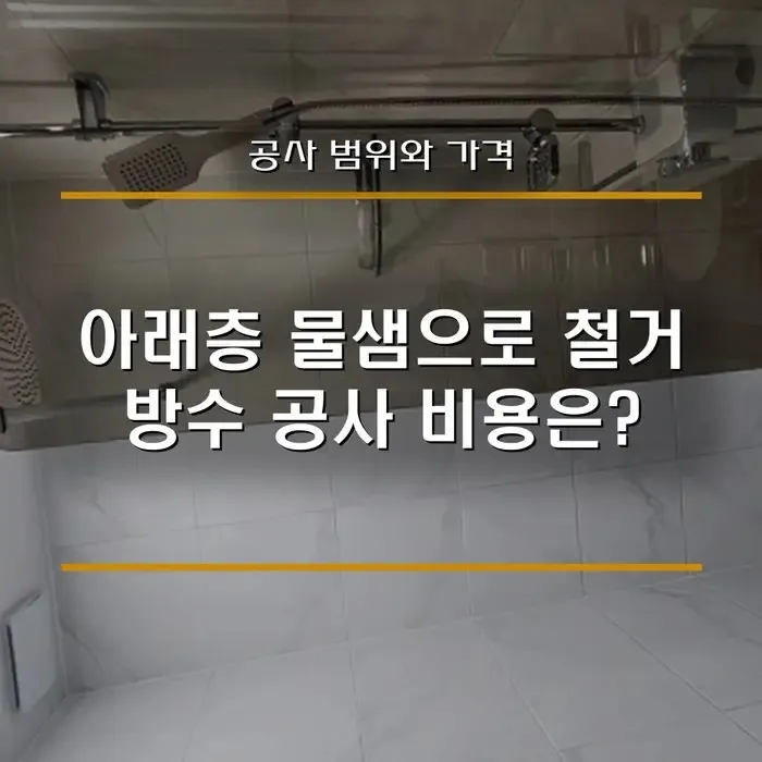 화장실 방수 공사 비용, 아래층 물샘으로 전체 철거한 현장 (공사 범위·가격)
